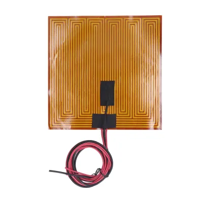 Image de Film chauffant flexible en polyimide, 150 °C, 20 x 20 cm, plaque chauffante autocollante pour imprimantes 3D, 24 V CC, 150 W