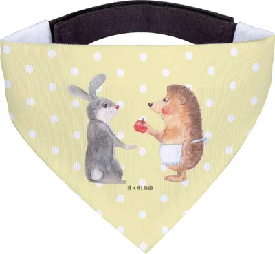 Produktbild von Mr. & Mrs. Panda Hundehalstuch Hase Igel - Gelb Pastell - Geschenk, Halstuch Für Hunde, Trösten, Hund, Herzschmerz, und, Hals Tuch, Lustige Sprüche, Liebe Spruch, Bandana