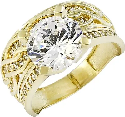 Produktbild von Goldring Gold 585/1000 Glare1081 mit synthetischem Zirkon, Ringgröße 47, 22x18x12 mm