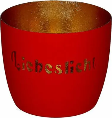 Immagine prodotto di Gift Company Windlicht Madras M, Liebeslicht, Teelichthalter, Kerzenhalter, Eisen, Rot / Gold, H 8.5 cm, 1211204083