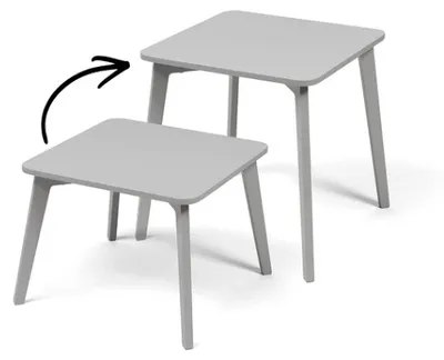 Produktbild von Ette tete Kindertisch Tulla-Tisch, grau, Beine in zwei Längen