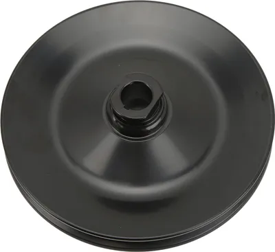 Produktbild von Einzelrillen-Servolenkungspumpenriemenscheibe 8948BLK, Ersatz für Chevy 1965–1979