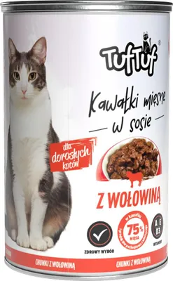 Produktbild von Tuf Tuf Rindfleischstücke für Katzen Dose 415g