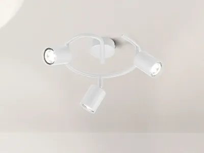 Produktbild von LED Deckenstrahler Weiß 3flammig, Rondell Aufbaustrahler schwenkbar Ø 38cm