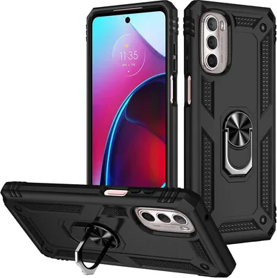Produktbild von Moto G Stylus 2022 Hülle, Dual Layer Robust Militäre Schutzhülle mit Ringhalterung Ständer für Motorola Moto G Stylus 2022 Schwarz