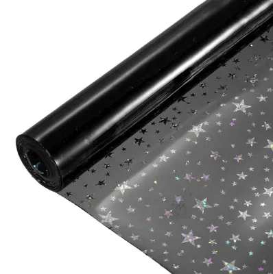 Productafbeelding van Holografische, transparante PVC-vinylfolie - Zelfklevend - Benodigdheden voor knutselen - 12 x 48 inch - Zwart