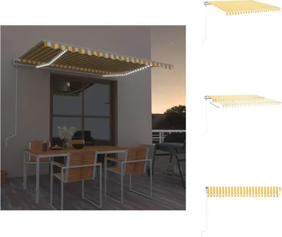 Obrázok produktu pre vidaXL Automatická markíza s LED a senzorom vetra 450x350 cm žltá/biela - Markízy