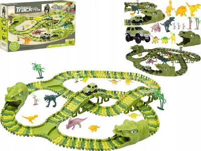 Immagine prodotto di Set pista per dinosauri: 240 pezzi, auto e personaggi