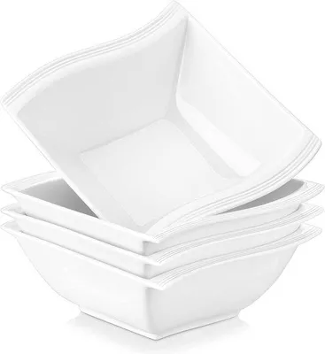Immagine prodotto di Set di ciotole da colazione in Vetroceramica bianca per la cucina e i dessert