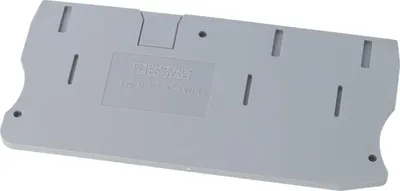 Imagen del producto de Tapa de conexión Phoenix Contact D-PT 10-TWIN, color gris, material: poliamida (PA), compatible con la regleta de conexión PT