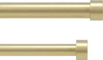 Produktbild von Umbra Doppel-Teleskop-Gardinenstange Cappa, Vorhangstangen mit Halterung, Stahl, Messing, 305-457 cm, 1014402-104