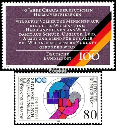 Produktbild von Briefmarken BRD (BR.Deutschland) 1990 Mi 1470,1471 (kompl.Ausgaben) gestempelt 40 Jahre Charta der deutschen Heimatvertriebenen
