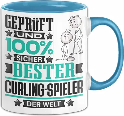 Produktbild von Curling-Spieler Geschenk Lustiger Spruch für Curling-Spieler Geschenkidee Bester Curling-Spieler Der Welt (Blau)