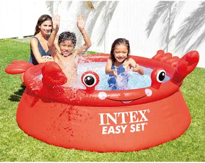 Produktbild von INTEX Happy Crab Kinderpool Aufblasbar Easy Set 183x51 cm