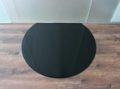 Produktbild von Kreisabschnitt 120x105cm schwarz - Funkenschutzplatte Kaminbodenplatte