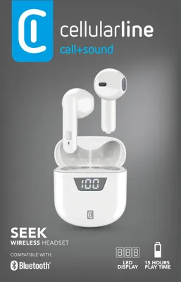 Produktbild von Cellularline SEEK Bluetooth-Headset mit Ladeetui White