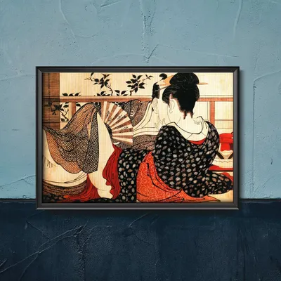 Produktbild von Poster - Canvas - Leinwand - 29,7 cm x 42 cm - Poem Kitagawa Utamaro