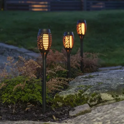 Produktbild von Zestaw 3 lamp ogrodowych Led solarnych FLAME MINI