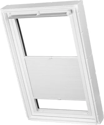 Produktbild von Dachfenster Plissee ohne Bohren für Velux Fenster, Klebemontage, Weiß, Verdunkelnd