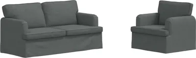 Produktbild von vidaXL Sofa Set 2 stk. Dunkelgrau Stoff