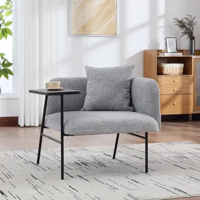 Produktbild von Einzelsessel mit Staufachern, Stofflehne, bequemes modernes Design, Smaragdgruen