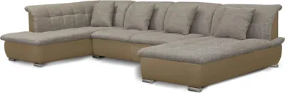 Produktbild von Couchgarnitur NICOLE ohne Schlaffunktion Ottomane Rechts Sand/Cappuccino