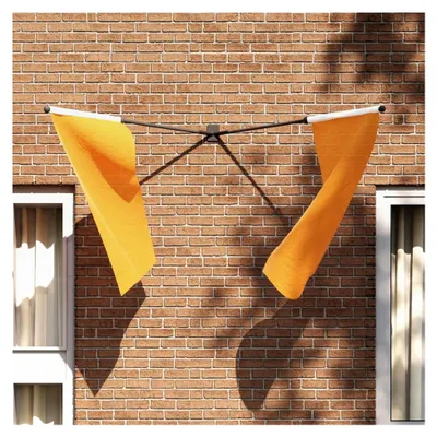 Produktbild von Flaggenhalter für 2 Flaggen Wandmontage Schwarz Stahl