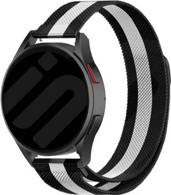 Produktbild von Strap-it Samsung Galaxy Watch 6 - 40mm Milanese Armband (Schwarz/Weiß)