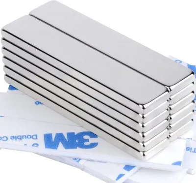 Produktbild von Rechte neodymiummagneten, 50 x 10 x 3 mm, zelfklevend, sterk, plat, voor magneetborden