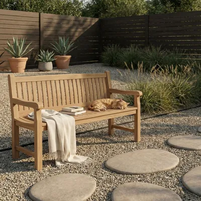 Produktbild von Balmoral Teak-Gartenbank | 180 cm breit | Gartenbank aus Holz für 4 Personen