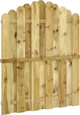 A close-up view of a wooden garden gate.