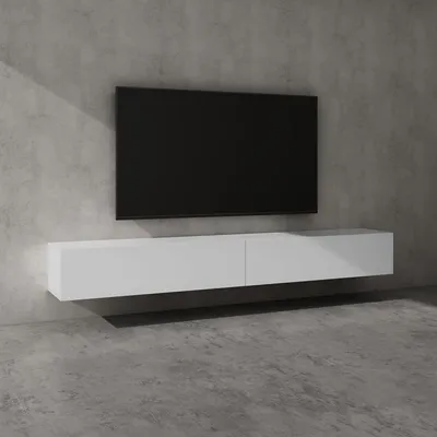 Immagine prodotto di doporro Mobile Porta TV Sospeso 240 cm con 2 Ante Bianco Opaco, Credenza Bassa da Soggiorno Salotto, Madia Consolle per TV Fernsehschrank02