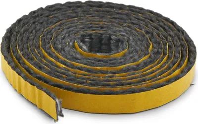 A roll of gray sealing tape with yellow adhesive backing.