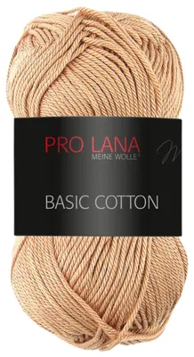 Produktbild von Pro Lana BASIC Baumwolle Baumwollgarn 50 g ideal für Kleidung, Spielzeug, Accessoires 125 m Farbe 008 - hellbraun