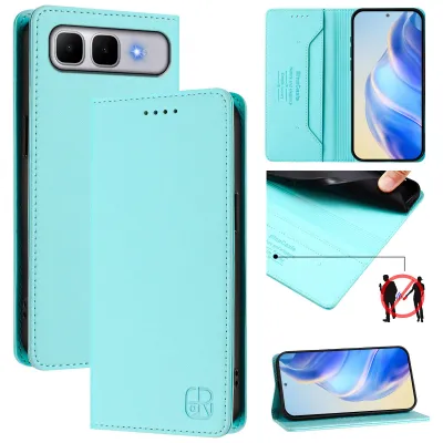 Immagine prodotto di Custodia in pelle per Infinix Smart 10 Plus, flip case con slot per carte, portafoglio e supporto Turchese