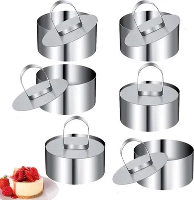 Obrázek produktu pro Nerezové dezertní kroužky, 6 kusů, malé, formy na pěnu