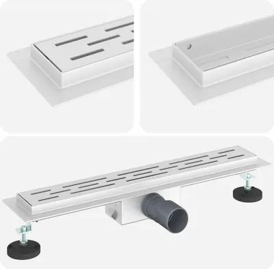 Zdjęcie produktu dla vidaXL Odpływ prysznicowy z liniowym wzorem, srebrny, 60 cm, stal nierdzewna 304