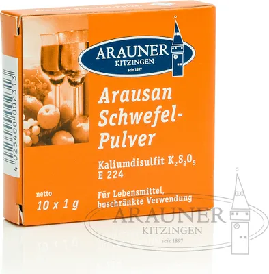 Produktbild von Arauner Schwefelpulver Kaliumdisufift | 10 Gramm zum Haltbarmachen & Sterilisieren