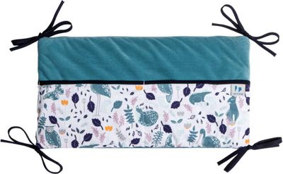Pepi Babybett Organizer mit Honig Velvet - 42cm × 22cm - Spielzeugtasche Betttasche für Kinderbett Kinderzimmer für Windel Kleidung - Woodland