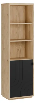 Produktbild von Furniture24 Regal L Auriquet Auqr711L-Q362 Bücherregal Wildeiche Natur / Schwarz