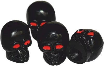 Produktbild von Hermann Schütz Ventilkappen Vent-Cap Totenkopf schwarz 4er-Set