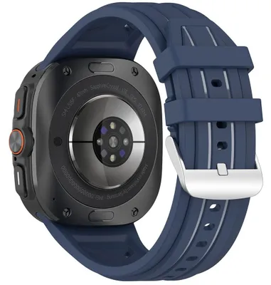 Image de Bracelet pour Samsung Galaxy Watch Ultra 47mm - Boucle Classique Ajustable Silicone Souple - Bleu Marine