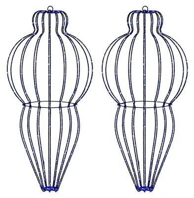 Productafbeelding van Kerst Finial Licht 2 st 640 LED's Blauw Dia. 40 x 75 cm