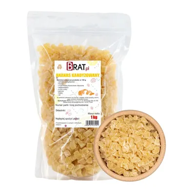 Zdjęcie produktu dla Ananas kandyzowany kostka 1kg Brat.pl