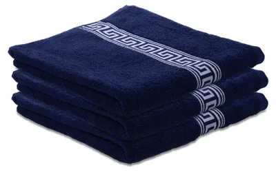 Produktbild von Badetuch GRIECHISCH 70x130 cm dunkelblau, 100% Baumwolle