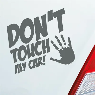 Produktbild von Auto Aufkleber Dont touch my car JDM 10x10 cm Grau Sticker Heckscheibenaufkleber
