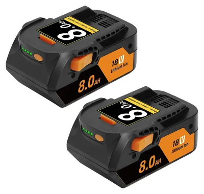 Immagine prodotto di Set di 2 batterie da 18V, 8,0Ah - Batteria di ricambio agli ioni di litio - Compatibile con i modelli R840087, R840085, L1815R, L1850R, L1830R, R840083 - Per utensili elettrici senza fili