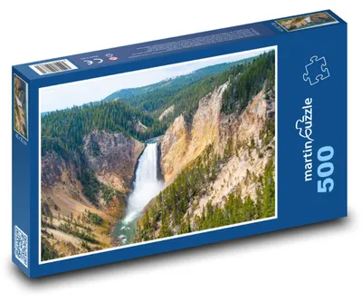 Produktbild von Puzzle 500 Wasserfall in Berglandschaft - martinpuzzle