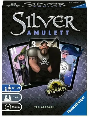 Produktbild von Ravensburger 26826 - Silver Amulett, Kartenspiel für 2-4 Spieler, Taktikspiel ab 10 Jahren, Charaktere von Werwölfe