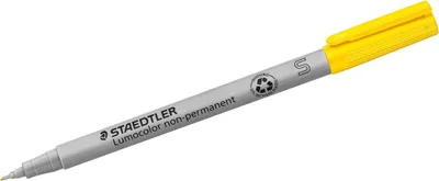 Produktbild von Folienstift Lumocolor S nonpermanent gelb Packung mit 10 Stück